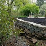 a stone garden bed